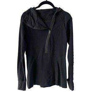 Lululemon Athletica Pullover Hoodie Asymmetrical 1/2 Zip Casual Black 6
